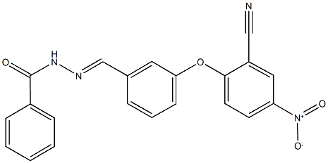 N'-(3-{2-cyano-4-nitrophenoxy}benzylidene)benzohydrazide Struktur