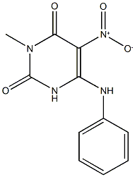 6-anilino-5-nitro-3-methyl-2,4(1H,3H)-pyrimidinedione Struktur