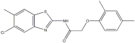 N-(5-chloro-6-methyl-1,3-benzothiazol-2-yl)-2-(2,4-dimethylphenoxy)acetamide Struktur