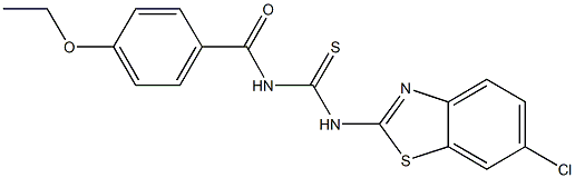 N-(6-chloro-1,3-benzothiazol-2-yl)-N'-(4-ethoxybenzoyl)thiourea Struktur