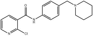 2-chloro-N-[4-(1-piperidinylmethyl)phenyl]nicotinamide Struktur