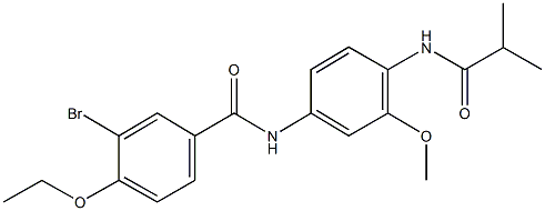 3-bromo-4-ethoxy-N-[4-(isobutyrylamino)-3-methoxyphenyl]benzamide Struktur