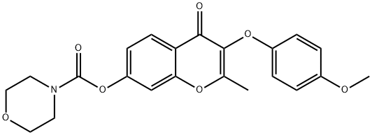 3-(4-methoxyphenoxy)-2-methyl-4-oxo-4H-chromen-7-yl4-morpholinecarboxylate Struktur