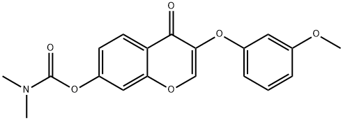 3-(3-methoxyphenoxy)-4-oxo-4H-chromen-7-yl dimethylcarbamate Struktur