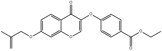 ethyl4-({7-[(2-methyl-2-propenyl)oxy]-4-oxo-4H-chromen-3-yl}oxy)benzoate Struktur