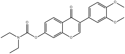 3-(3,4-dimethoxyphenyl)-4-oxo-4H-chromen-7-yldiethylcarbamate Struktur