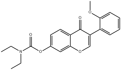 3-(2-methoxyphenyl)-4-oxo-4H-chromen-7-yldiethylcarbamate Struktur