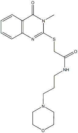 2-[(3-methyl-4-oxo-3,4-dihydro-2-quinazolinyl)sulfanyl]-N-[3-(4-morpholinyl)propyl]acetamide Struktur