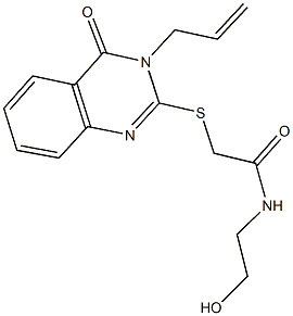 2-[(3-allyl-4-oxo-3,4-dihydro-2-quinazolinyl)sulfanyl]-N-(2-hydroxyethyl)acetamide Struktur