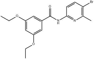 N-(5-bromo-6-methyl-2-pyridinyl)-3,5-diethoxybenzamide Struktur