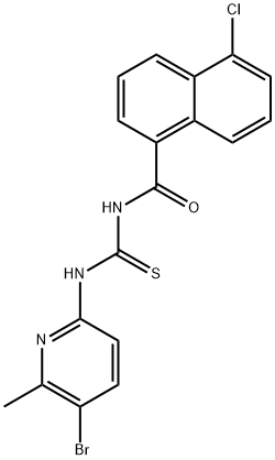 N-(5-bromo-6-methyl-2-pyridinyl)-N'-(5-chloro-1-naphthoyl)thiourea Struktur