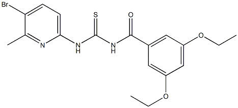 N-(5-bromo-6-methyl-2-pyridinyl)-N'-(3,5-diethoxybenzoyl)thiourea Struktur