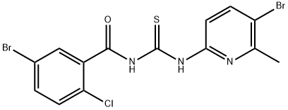 N-(5-bromo-2-chlorobenzoyl)-N'-(5-bromo-6-methyl-2-pyridinyl)thiourea Struktur