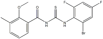 N-(2-bromo-4,6-difluorophenyl)-N'-(2-methoxy-3-methylbenzoyl)thiourea Struktur