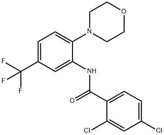 2,4-dichloro-N-[2-(4-morpholinyl)-5-(trifluoromethyl)phenyl]benzamide Struktur