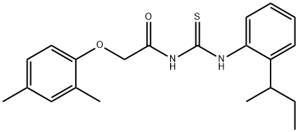 N-(2-sec-butylphenyl)-N'-[(2,4-dimethylphenoxy)acetyl]thiourea Struktur