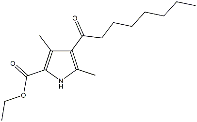 ethyl 3,5-dimethyl-4-octanoyl-1H-pyrrole-2-carboxylate Struktur