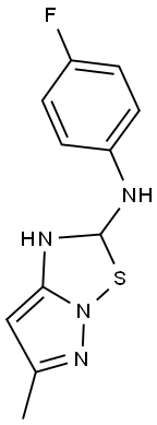 N-(4-fluorophenyl)-6-methyl-1,2-dihydropyrazolo[1,5-b][1,2,4]thiadiazol-2-amine Struktur