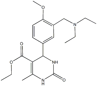 ethyl 4-{3-[(diethylamino)methyl]-4-methoxyphenyl}-6-methyl-2-oxo-1,2,3,4-tetrahydro-5-pyrimidinecarboxylate Struktur