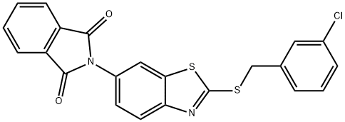 2-{2-[(3-chlorobenzyl)sulfanyl]-1,3-benzothiazol-6-yl}-1H-isoindole-1,3(2H)-dione Struktur