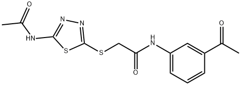 2-{[5-(acetylamino)-1,3,4-thiadiazol-2-yl]sulfanyl}-N-(3-acetylphenyl)acetamide Struktur