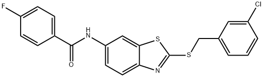 N-{2-[(3-chlorobenzyl)sulfanyl]-1,3-benzothiazol-6-yl}-4-fluorobenzamide Struktur