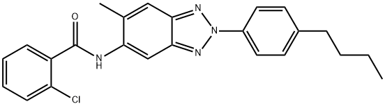 N-[2-(4-butylphenyl)-6-methyl-2H-1,2,3-benzotriazol-5-yl]-2-chlorobenzamide Struktur