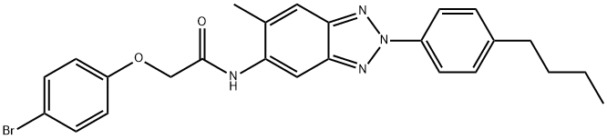 2-(4-bromophenoxy)-N-[2-(4-butylphenyl)-6-methyl-2H-1,2,3-benzotriazol-5-yl]acetamide Struktur