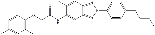 N-[2-(4-butylphenyl)-6-methyl-2H-1,2,3-benzotriazol-5-yl]-2-(2,4-dimethylphenoxy)acetamide Struktur