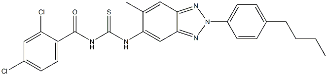 N-[2-(4-butylphenyl)-6-methyl-2H-1,2,3-benzotriazol-5-yl]-N'-(2,4-dichlorobenzoyl)thiourea Struktur