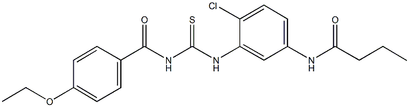 N-[4-chloro-3-({[(4-ethoxybenzoyl)amino]carbothioyl}amino)phenyl]butanamide Struktur