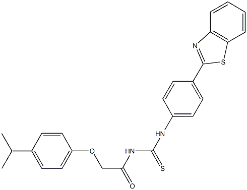 N-[4-(1,3-benzothiazol-2-yl)phenyl]-N'-[(4-isopropylphenoxy)acetyl]thiourea Struktur