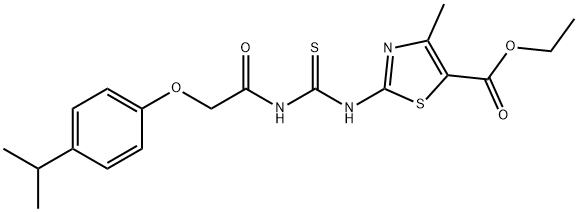 ethyl 2-[({[(4-isopropylphenoxy)acetyl]amino}carbothioyl)amino]-4-methyl-1,3-thiazole-5-carboxylate Struktur