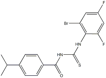 N-(2-bromo-4,6-difluorophenyl)-N'-(4-isopropylbenzoyl)thiourea Struktur