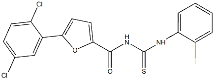 N-[5-(2,5-dichlorophenyl)-2-furoyl]-N'-(2-iodophenyl)thiourea Struktur