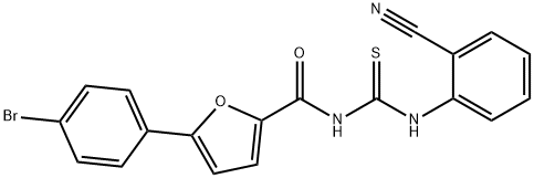 N-[5-(4-bromophenyl)-2-furoyl]-N'-(2-cyanophenyl)thiourea Struktur