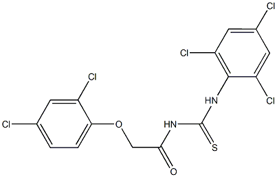 N-[(2,4-dichlorophenoxy)acetyl]-N'-(2,4,6-trichlorophenyl)thiourea Struktur