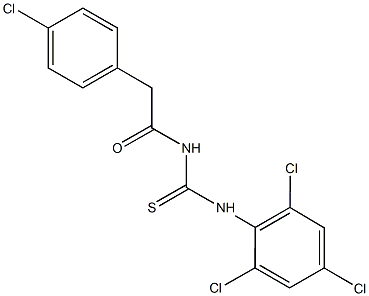 N-[(4-chlorophenyl)acetyl]-N'-(2,4,6-trichlorophenyl)thiourea Struktur