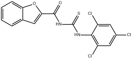 N-(1-benzofuran-2-ylcarbonyl)-N'-(2,4,6-trichlorophenyl)thiourea Struktur