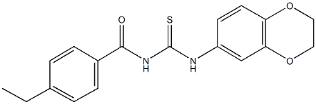 N-(2,3-dihydro-1,4-benzodioxin-6-yl)-N'-(4-ethylbenzoyl)thiourea Struktur