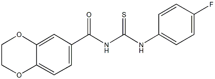 N-(2,3-dihydro-1,4-benzodioxin-6-ylcarbonyl)-N'-(4-fluorophenyl)thiourea Struktur