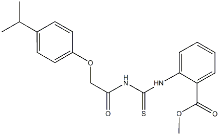 methyl 2-[({[(4-isopropylphenoxy)acetyl]amino}carbothioyl)amino]benzoate Struktur