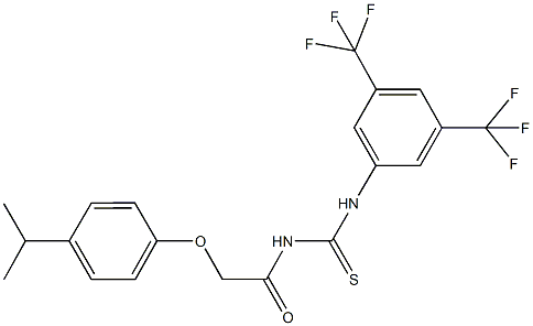 N-[3,5-bis(trifluoromethyl)phenyl]-N'-[(4-isopropylphenoxy)acetyl]thiourea Struktur