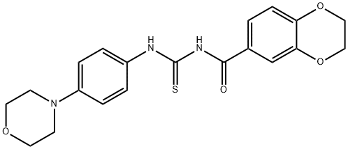 N-(2,3-dihydro-1,4-benzodioxin-6-ylcarbonyl)-N'-[4-(4-morpholinyl)phenyl]thiourea Struktur