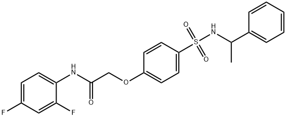 N-(2,4-difluorophenyl)-2-(4-{[(1-phenylethyl)amino]sulfonyl}phenoxy)acetamide Struktur