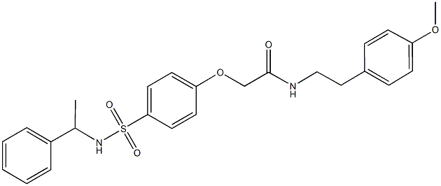 N-[2-(4-methoxyphenyl)ethyl]-2-(4-{[(1-phenylethyl)amino]sulfonyl}phenoxy)acetamide Struktur