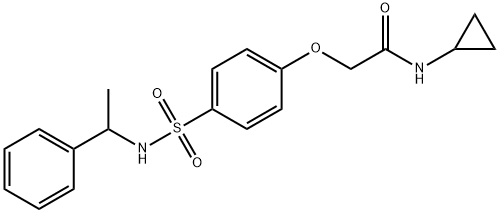 N-cyclopropyl-2-(4-{[(1-phenylethyl)amino]sulfonyl}phenoxy)acetamide Struktur