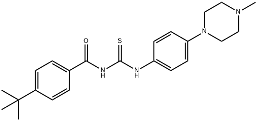 N-(4-tert-butylbenzoyl)-N'-[4-(4-methyl-1-piperazinyl)phenyl]thiourea Struktur