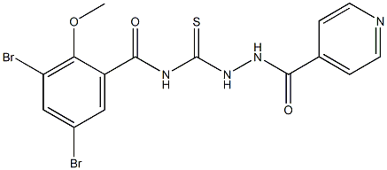 3,5-dibromo-N-[(2-isonicotinoylhydrazino)carbothioyl]-2-methoxybenzamide Struktur