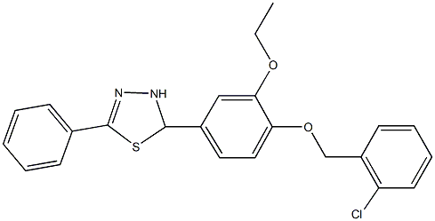 2-{4-[(2-chlorobenzyl)oxy]-3-ethoxyphenyl}-5-phenyl-2,3-dihydro-1,3,4-thiadiazole Struktur